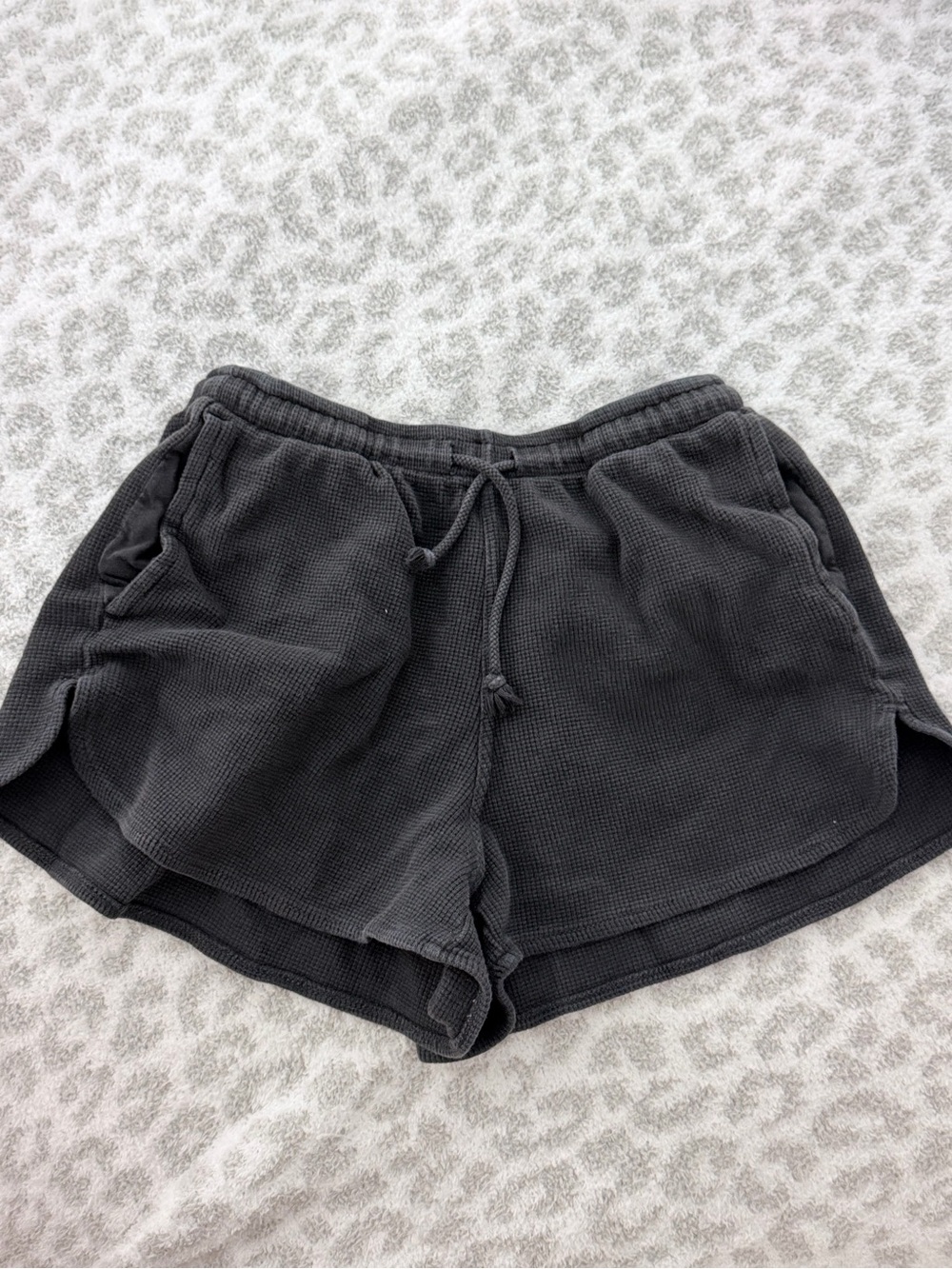Black Waffle-Knit Shorts - Brandy/John Galt